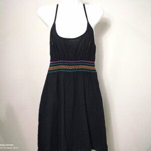 Dotti Black Cotton Beach Sundress/Swim Coverup, Bric-Brac Under Bust NWT Various
